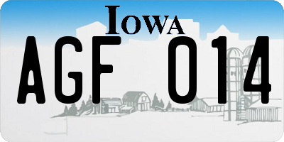 IA license plate AGF014