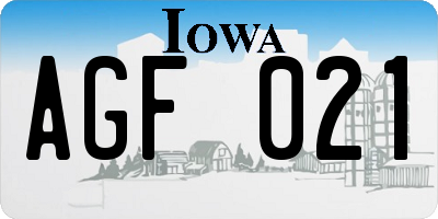 IA license plate AGF021