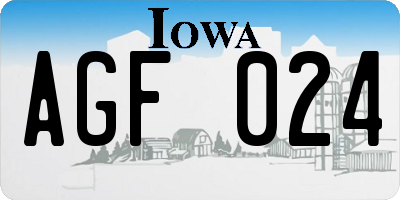 IA license plate AGF024