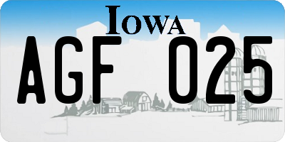 IA license plate AGF025