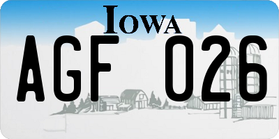 IA license plate AGF026