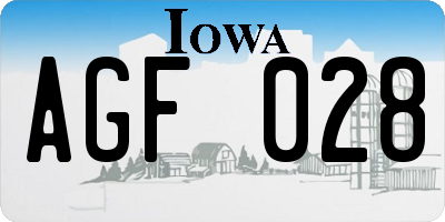 IA license plate AGF028