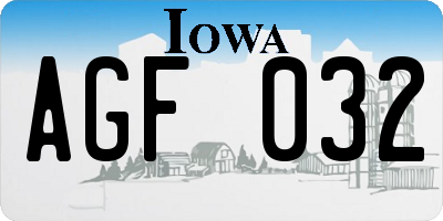 IA license plate AGF032