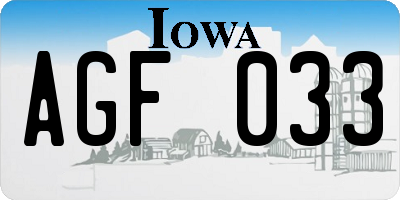 IA license plate AGF033