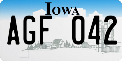 IA license plate AGF042