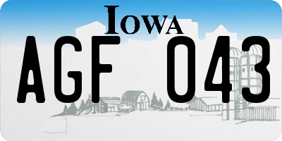 IA license plate AGF043