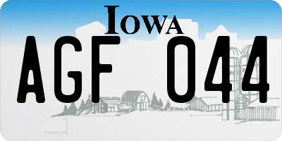 IA license plate AGF044