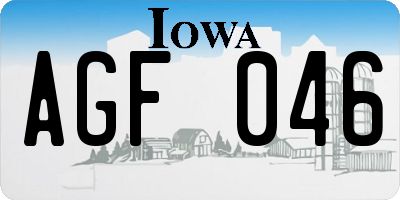 IA license plate AGF046