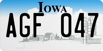 IA license plate AGF047