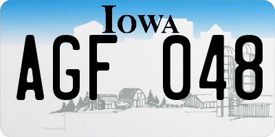 IA license plate AGF048