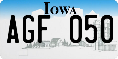 IA license plate AGF050