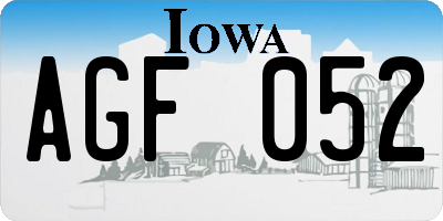 IA license plate AGF052