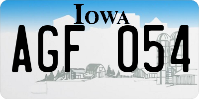 IA license plate AGF054