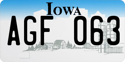 IA license plate AGF063