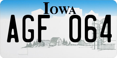 IA license plate AGF064