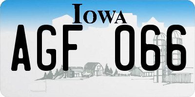 IA license plate AGF066