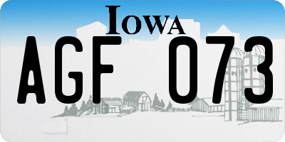 IA license plate AGF073
