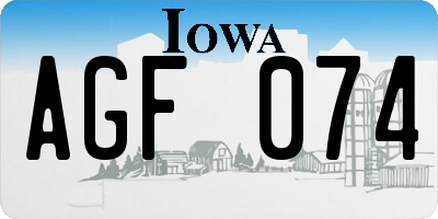 IA license plate AGF074