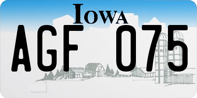 IA license plate AGF075