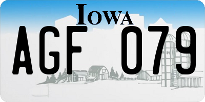 IA license plate AGF079