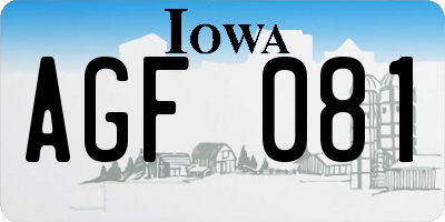 IA license plate AGF081