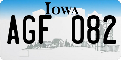 IA license plate AGF082