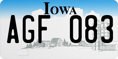 IA license plate AGF083