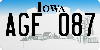 IA license plate AGF087