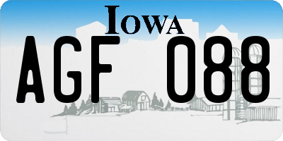 IA license plate AGF088