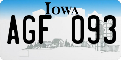 IA license plate AGF093