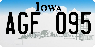 IA license plate AGF095