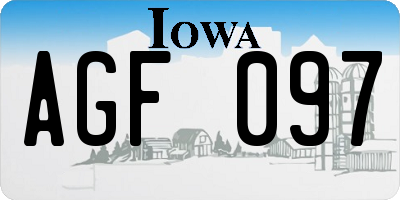 IA license plate AGF097