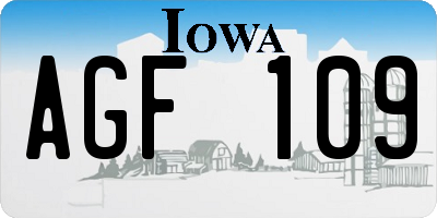 IA license plate AGF109