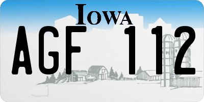 IA license plate AGF112