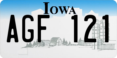 IA license plate AGF121