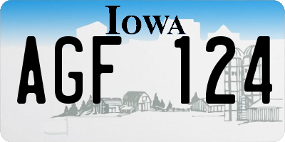 IA license plate AGF124
