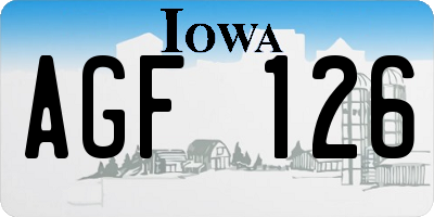 IA license plate AGF126