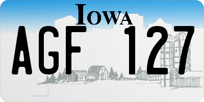 IA license plate AGF127