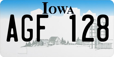 IA license plate AGF128