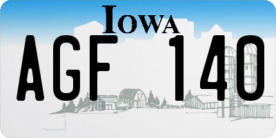 IA license plate AGF140