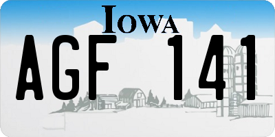 IA license plate AGF141