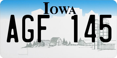 IA license plate AGF145