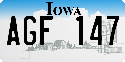 IA license plate AGF147
