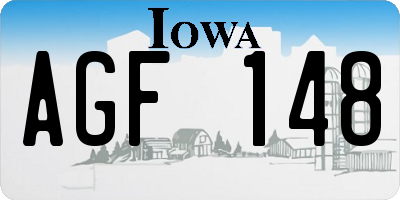 IA license plate AGF148