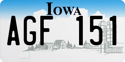 IA license plate AGF151
