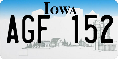 IA license plate AGF152
