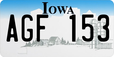 IA license plate AGF153