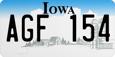 IA license plate AGF154