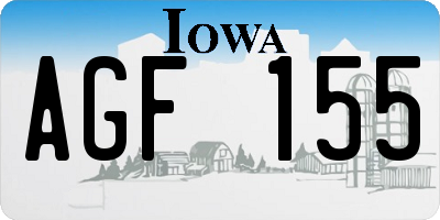 IA license plate AGF155