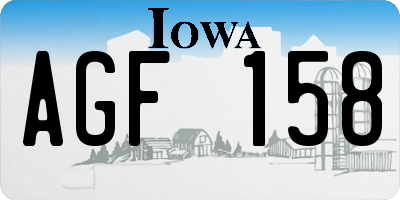 IA license plate AGF158